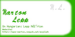 marton lepp business card